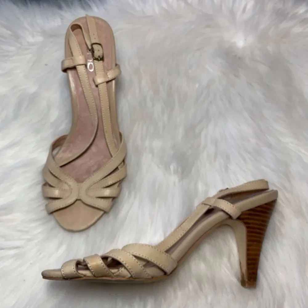 Aldo Cream Slingback Sandal Heels Size 40/9